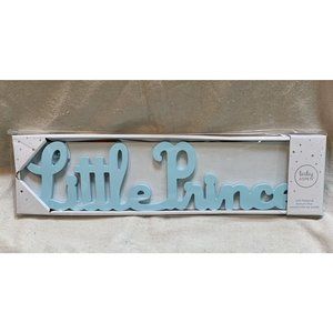 Baby Aspen Little Prince Blue Wood Cutout Wall Art Hanging Boy Nursery Gift